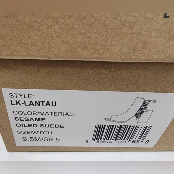 NEW Lucky Brand Suede Fringe Boho Open Toe Stacked Block Heel Sandal Shoe - Picture 3 of 5